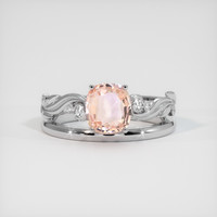 1.58 Ct. Padparadscha Sapphire Ring, 14K White Gold 1