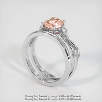 1.58 Ct. Padparadscha Sapphire Ring, 14K White Gold 2