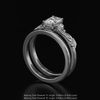 1.09 Ct. White Sapphire Ring, 14K White Gold 2