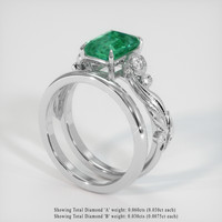 1.45 Ct. Emerald Ring, 18K White Gold 2