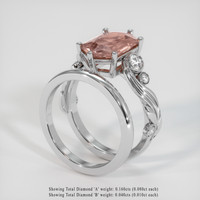 2.44 Ct. Pinkish Brown Sapphire Ring, 18K White Gold 2