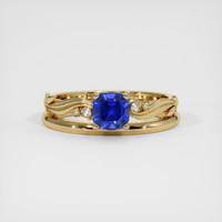 1.10 Ct. Blue Sapphire Ring, 10K Yellow Gold 1