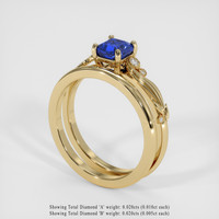 1.10 Ct. Blue Sapphire Ring, 10K Yellow Gold 2