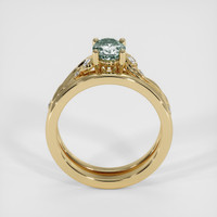 1.00 Ct. Bluish Green Sapphire Ring, 14K Yellow Gold 3