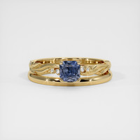 0.98 Ct. Blue Sapphire Ring, 14K Yellow Gold 1
