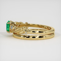 0.57 Ct. Emerald Ring, 18K Yellow Gold 4