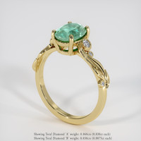 1.36 Ct. Emerald Ring, 18K Yellow Gold 2