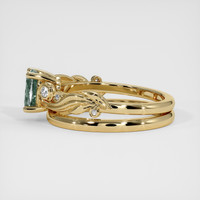 1.00 Ct. Bluish Green Sapphire Ring, 18K Yellow Gold 4