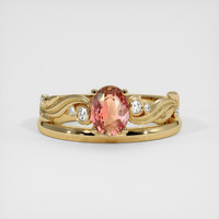 1.06 Ct. Padparadscha Sapphire Ring, 18K Yellow Gold 1