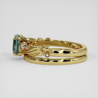 1.39 Ct. Bluish Green Sapphire Ring, 18K Yellow Gold 4
