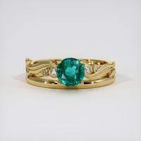 0.83 Ct. Emerald Ring, 18K Yellow Gold 1