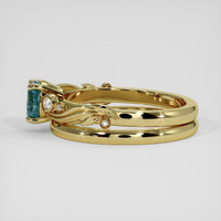 1.19 Ct. Greenish Blue Sapphire Ring, 18K Yellow Gold 4