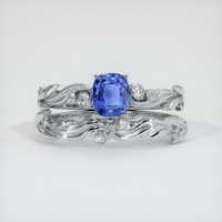 0.75 Ct. Blue Sapphire Ring, Platinum 950 1