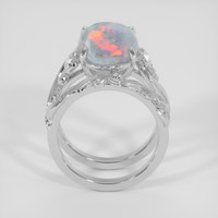 3.69 Ct. Multi Color Black Opal (Dark Opal) Ring, Platinum 950 3