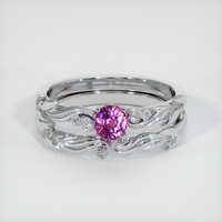 0.47 Ct. Pink Sapphire Ring, Platinum 950 1