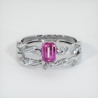 0.68 Ct. Pink Sapphire Ring, Platinum 950 1