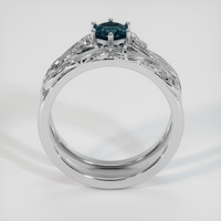 0.84 Ct. Greenish Blue Sapphire Ring, Platinum 950 3