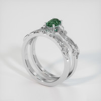 0.62 Ct. Bluish Green Sapphire Ring, Platinum 950 2