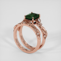 3.26 Ct. Bluish Green Sapphire Ring, 14K Rose Gold 2