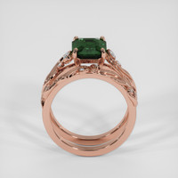 3.26 Ct. Bluish Green Sapphire Ring, 14K Rose Gold 3