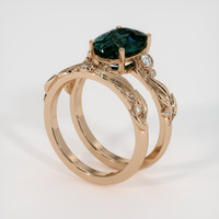 3.50 Ct. Bluish Green Sapphire Ring, 14K Rose Gold 2