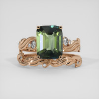 4.25 Ct. Green Sapphire Ring, 14K Rose Gold 1