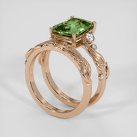 4.25 Ct. Green Sapphire Ring, 14K Rose Gold 2