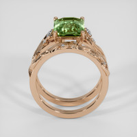 4.25 Ct. Green Sapphire Ring, 14K Rose Gold 3