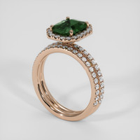 3.26 Ct. Bluish Green Sapphire Ring, 18K Rose Gold 2