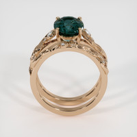 3.50 Ct. Bluish Green Sapphire Ring, 18K Rose Gold 3