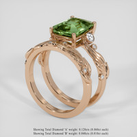 4.25 Ct. Green Sapphire Ring, 18K Rose Gold 2
