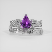 1.08 Ct. Purple Sapphire Ring, Silver 1