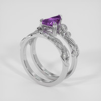 1.08 Ct. Purple Sapphire Ring, Silver 2
