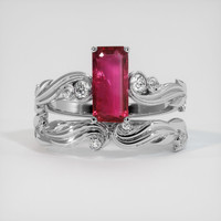 1.57 Ct. Purplish Red Ruby Ring, 10K White Gold 1