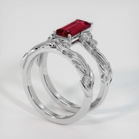 1.57 Ct. Purplish Red Ruby Ring, 10K White Gold 2