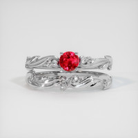 0.37 Ct. Ruby Ring, 10K White Gold 1