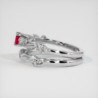 0.39 Ct. Pinkish Red Ruby Ring, 10K White Gold 4