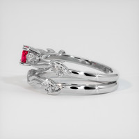 0.31 Ct. Pinkish Red Ruby Ring, 10K White Gold 4