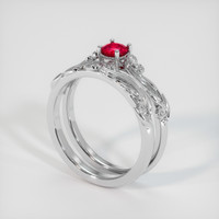 0.31 Ct. Pinkish Red Ruby Ring, 10K White Gold 2