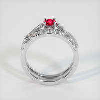0.31 Ct. Pinkish Red Ruby Ring, 10K White Gold 3