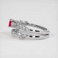 0.31 Ct. Pinkish Red Ruby Ring, 10K White Gold 4