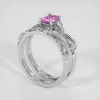 0.82 Ct. Purplish Pink Sapphire Ring, 10K White Gold 2