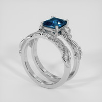 1.55 Ct. Bi Color / Parti Sapphire Ring, 10K White Gold 2
