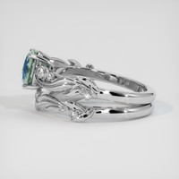 2.30 Ct. Greenish Blue Sapphire Ring, 10K White Gold 4
