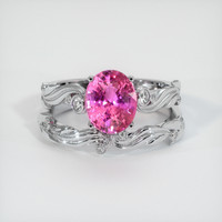 2.21 Ct. Pink Sapphire Ring, 14K White Gold 1