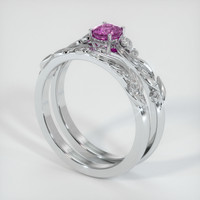 0.47 Ct. Pink Sapphire Ring, 14K White Gold 2