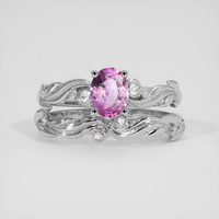 0.82 Ct. Purplish Pink Sapphire Ring, 14K White Gold 1