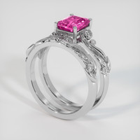 2.01 Ct. Pink Sapphire Ring, 14K White Gold 2