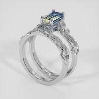 1.52 Ct. Bi Color Sapphire Ring, 14K White Gold 2
