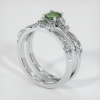 0.44 Ct. Green Sapphire Ring, 14K White Gold 2